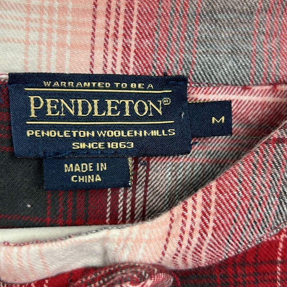 Pendleton Red And Gray Plaid Button Front Flannel… - image 8